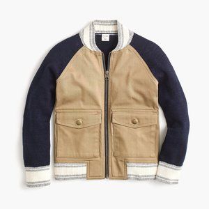 J. Crew Kids Beige and Dark Blue Puffer Jacket